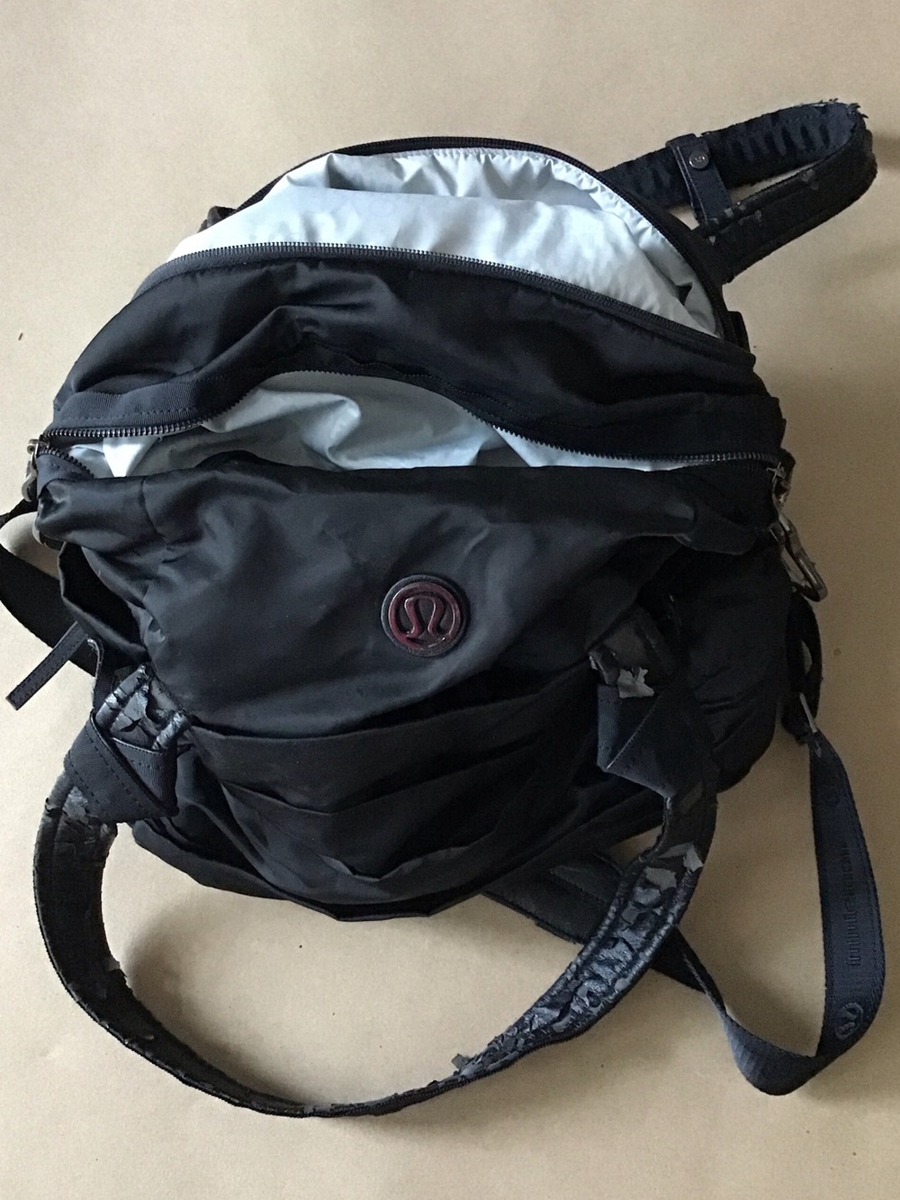 lululemon athletica Black Sling Backpack with Subtle Logo
